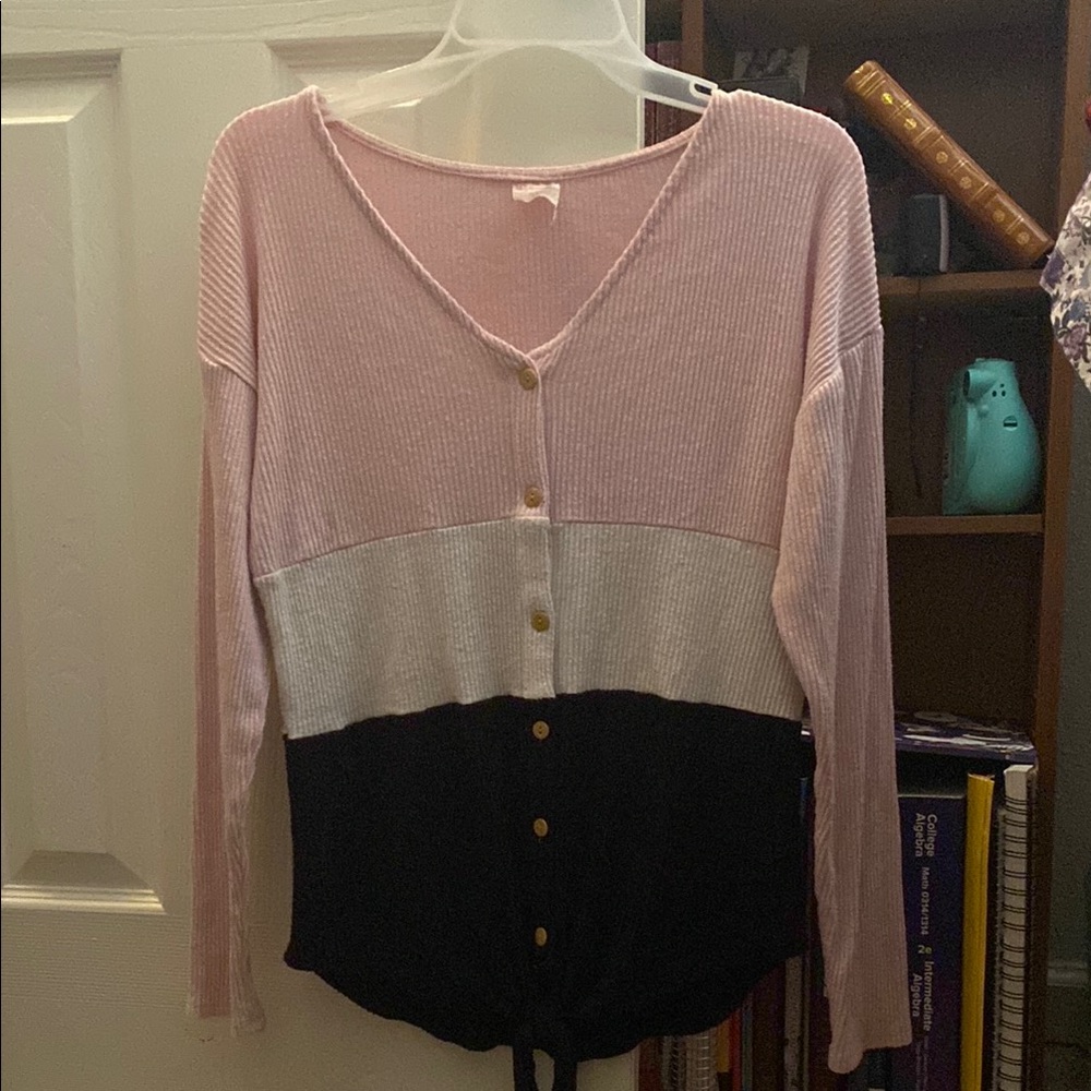 No Boundaries Pink Knit Cardigan